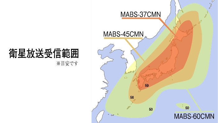 衛星放送送信範囲